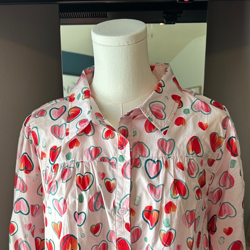 JODIFL Heart Patterned Button-Up Shirt - Picture 12 of 15